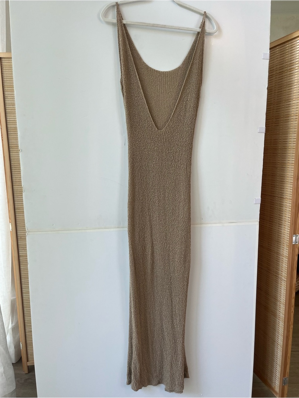 Sleeveless Knit Maxi Dress in Taupe